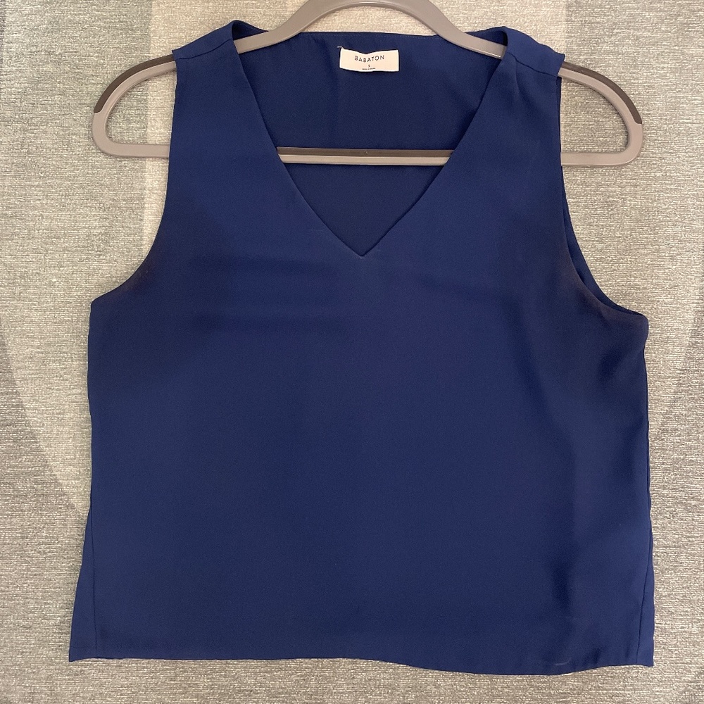 Aritzia |  Blue | Babaton Top | Not quite a crop | S